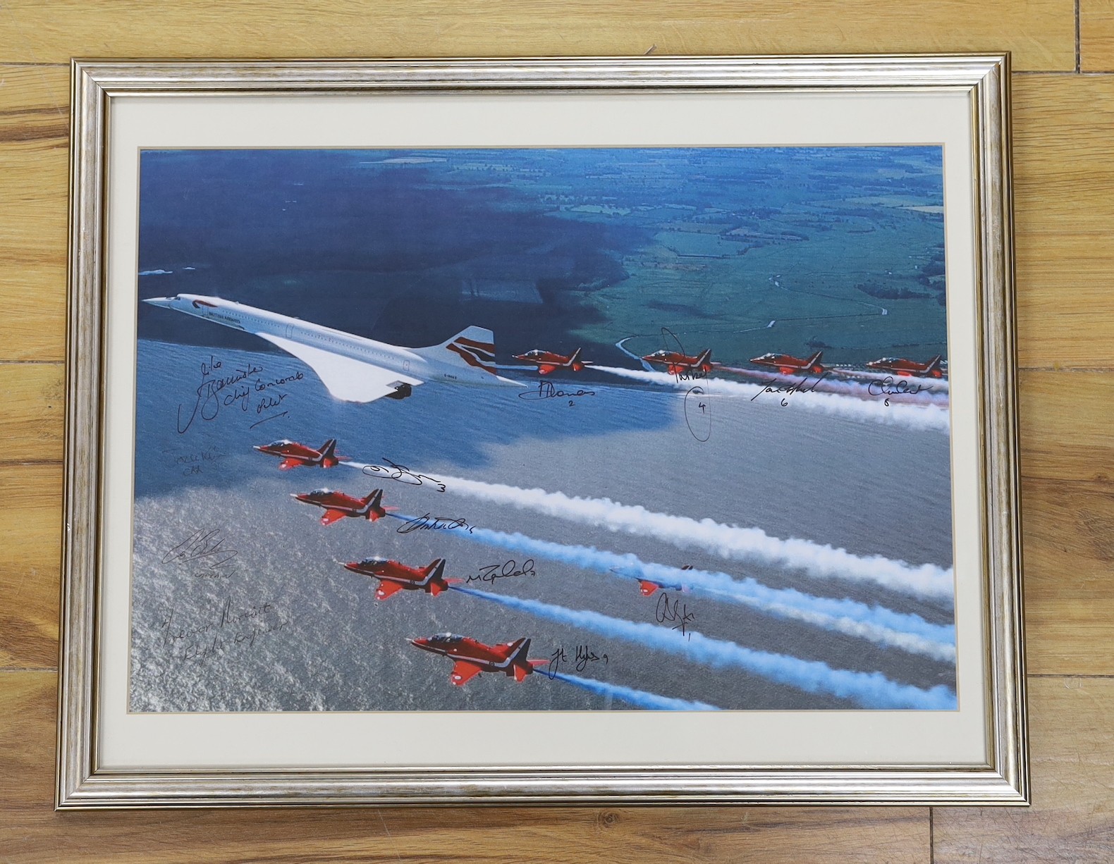 A signed Red Arrows print, framed